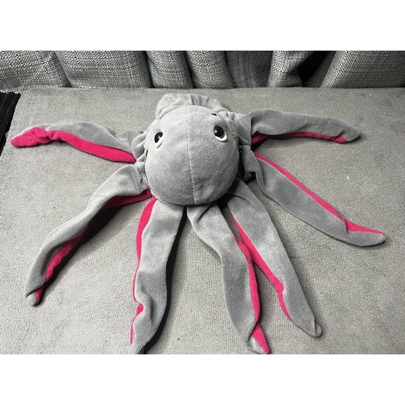 VTG Plush Creations Inc Full Hand Puppet Octopus Gray Pink 1993 Stuffed Animal - Picture 1 of 11